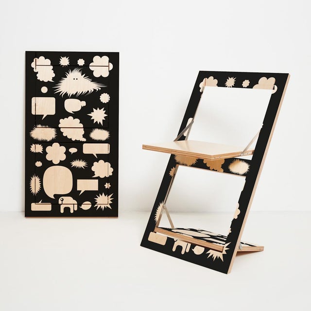 Fläpps Folding Chair – Trouble Bubble from Ambivalenz For Sale - Image 4 of 4