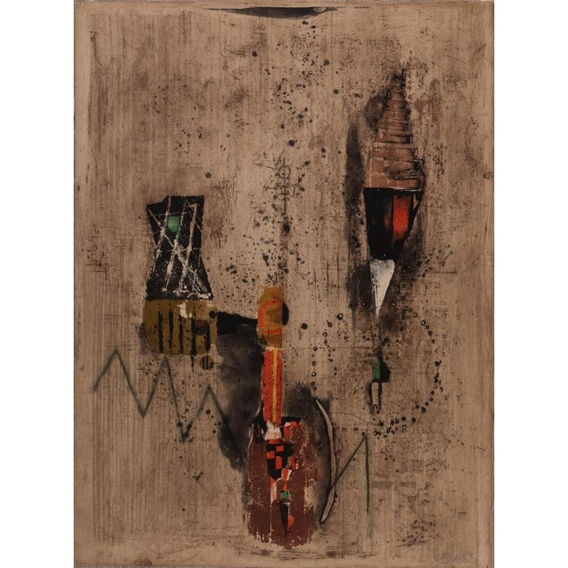 Johnny Friedlaender, Orange Composition, Lithograph For Sale - Image 4 of 4