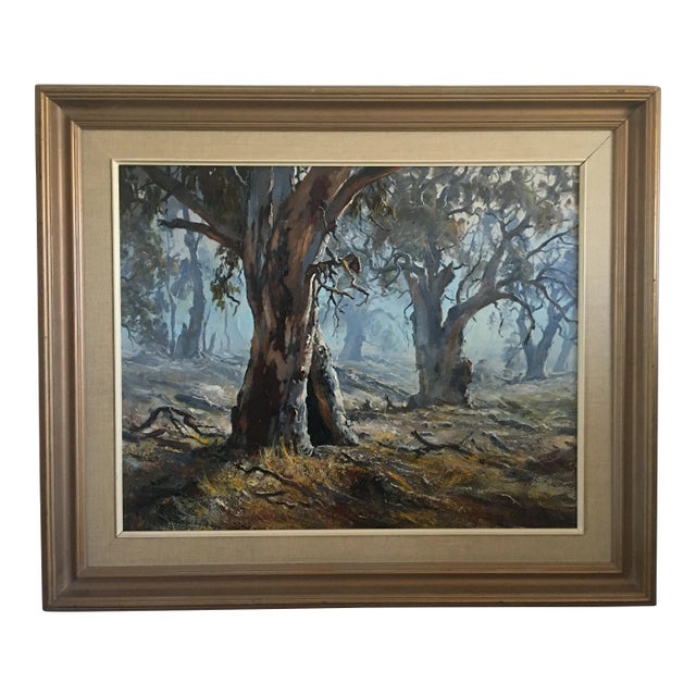 1960s "Early Morning" Landscape Oil Painting by Terry Gleeson, Framed For Sale
