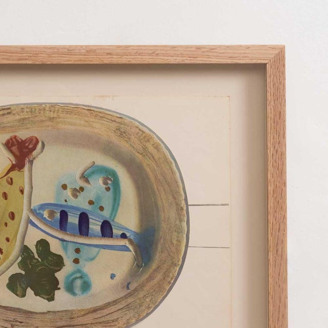 Wood 1948 Framed Lithographic Plate, Céramiques De Picasso For Sale - Image 7 of 8
