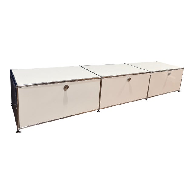 Usm Haller White Storage Credenza For Sale