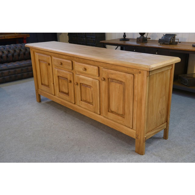 Beige Large Elm 4-Door Sideboard, 1980s For Sale - Image 8 of 15