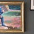 Royal Blue Bright Impressionist Oil Painting by Oregon Artist Boy Meets Squirrel For Sale - Image 8 of 10
