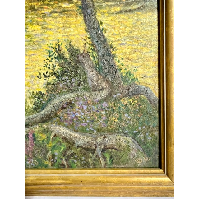 Vintage Impressionist Coastal Landscape Painting With Ducks, Signed & Framed For Sale - Image 4 of 18