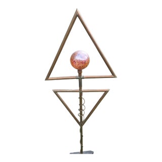 Vintage Post-Modern Abstract Copper Orb Garden Sprinkle Sculpture Modernism For Sale