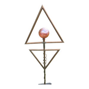 Vintage Post-Modern Abstract Copper Orb Garden Sprinkle Sculpture Modernism