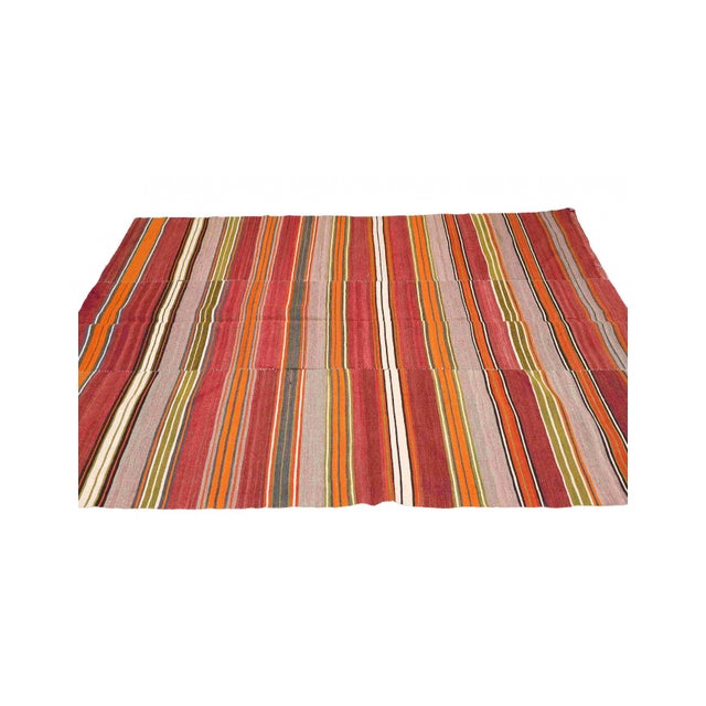 Decorative Striped Vintage Kilim Rug - 5`3" X 7`1" For Sale In Los Angeles - Image 6 of 6