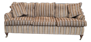 Late 20th Century Stickley Three Cushion Down Filled Sofa Front Casters