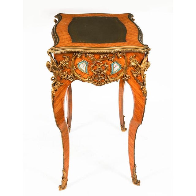 Copper Antique French Ormolu Bureau Plat Desk after Linke, 19th Century For Sale - Image 8 of 18