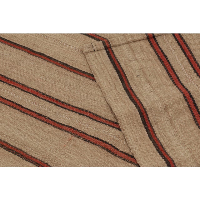 Vintage Palas Bidjar Kilim With Minimal Red Stripes on a Beige Field - Rug & Kilim For Sale - Image 10 of 10