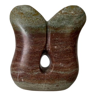 Vintage Carved Stone Abstract Sculpture For Sale