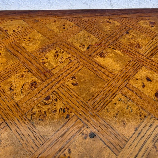 Theodore Alexander Burl Parquetry Console Table With 4 Drawers For Sale - Image 18 of 18