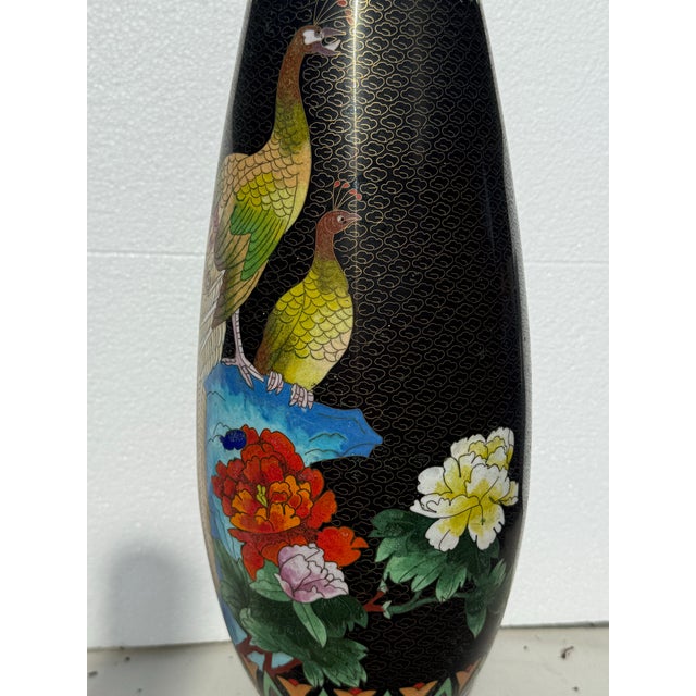 Art Deco Mid 20th Century Chinese Cloissone Vase. Rare Form For Sale - Image 3 of 12