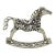 Vintage Italian Handmade Genuine Silver Rocking Toy Horse Figurine Miniature, Made in Tuscany (Italy) For Sale