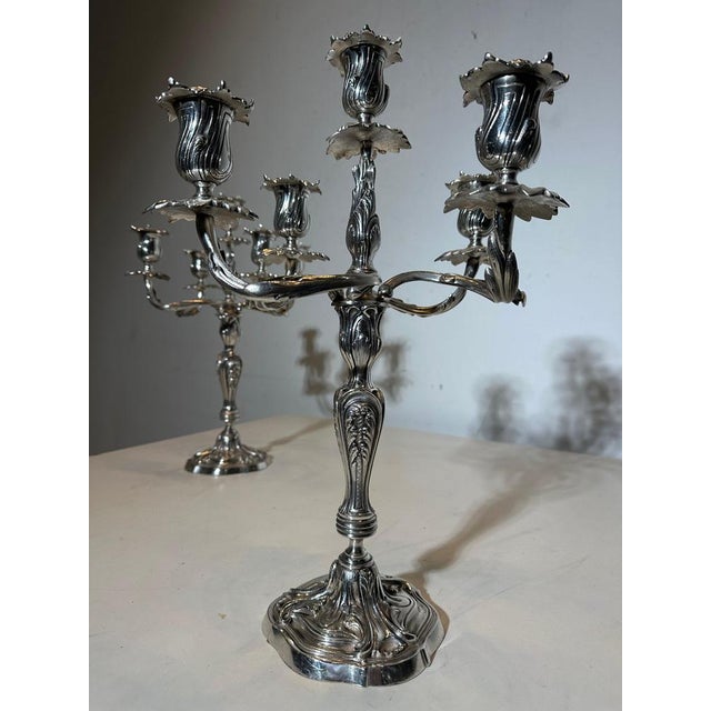 Silver-Plated Candleholders by Wiskemann, Set of 2 For Sale - Image 3 of 6