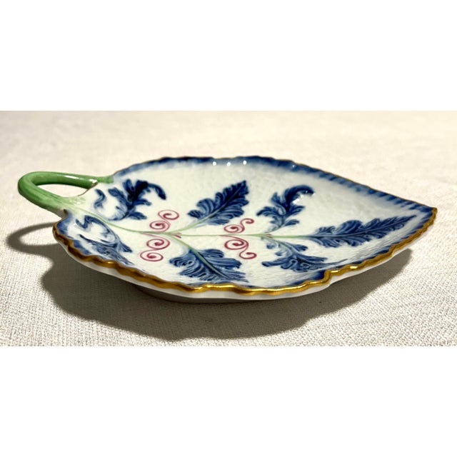 MCM Italian Sèvres Hand Made Porcelain Leaf With Gold Rim Catchall For Sale In Naples, FL - Image 6 of 8