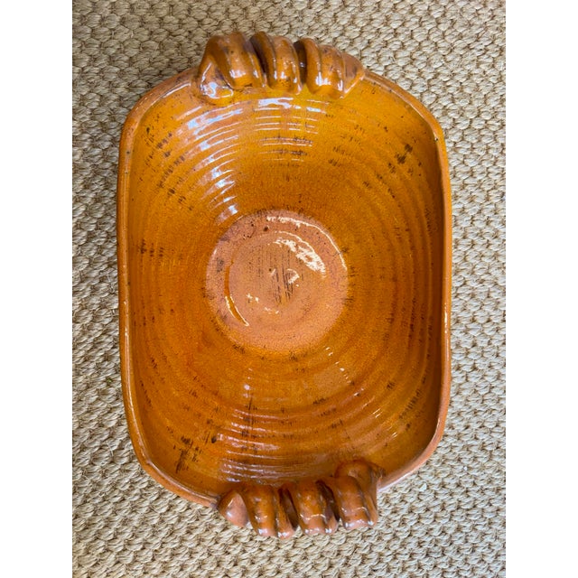 Gorgeous handmade in the South of France, antique market find, large terra cotta swirl handled bowl.
