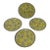 Vintage Chinese Famille Rose Yellow Ground Mun Shou Longevity Porcelain Plates Set of 4 China c.1950-1980 For Sale