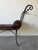 Vintage Rustic Wrought Iron & Leather Scroll Bench For Sale - Image 12 of 16