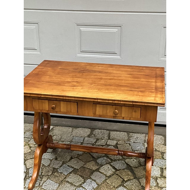 Biedermeier Lyra Writing Desk in Cherrywood, 1830 For Sale - Image 4 of 18