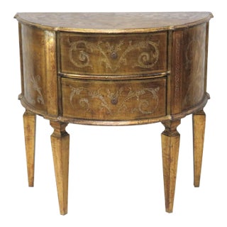 Florentine Style 2-Drawer Demilune Commode For Sale