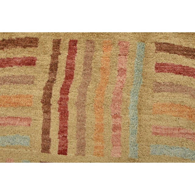 Gabbeh Rug 5’8” X 8’4” Beige Wool Contemporary Hand-Knotted Carpet For Sale - Image 4 of 12
