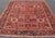 Textile Antique Heriz Rug With Red Field, Geometric Tribal Motifs and Navy Blue Border 9'2 X 11'10 For Sale - Image 7 of 17