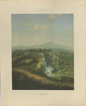 A. Salm, Java Landscapes, 1800s, Deluxe Folio Chromolithographs, Paper, Set of 2