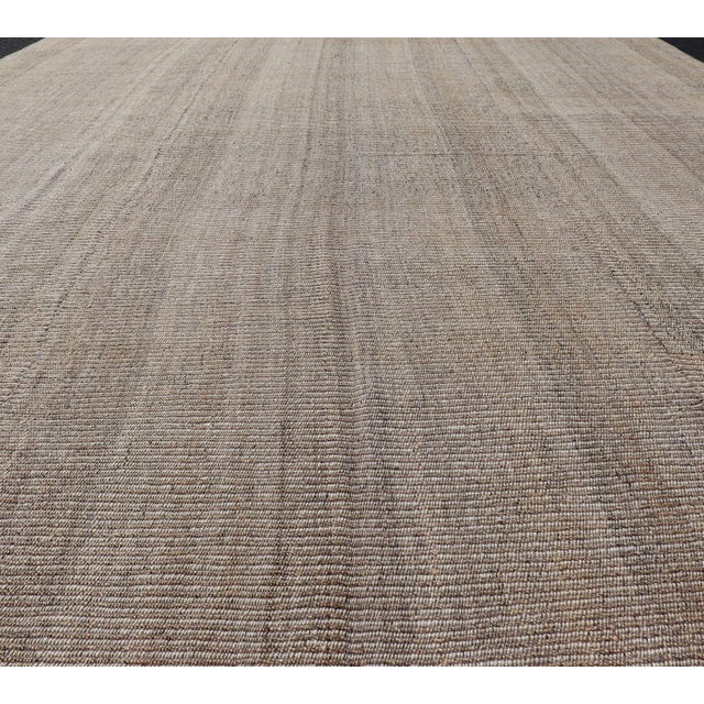Handwoven Textured Kilim Rug in Beige, Cream, and Soft Brown Tones 9'3 X 12'4 For Sale In Atlanta - Image 6 of 11