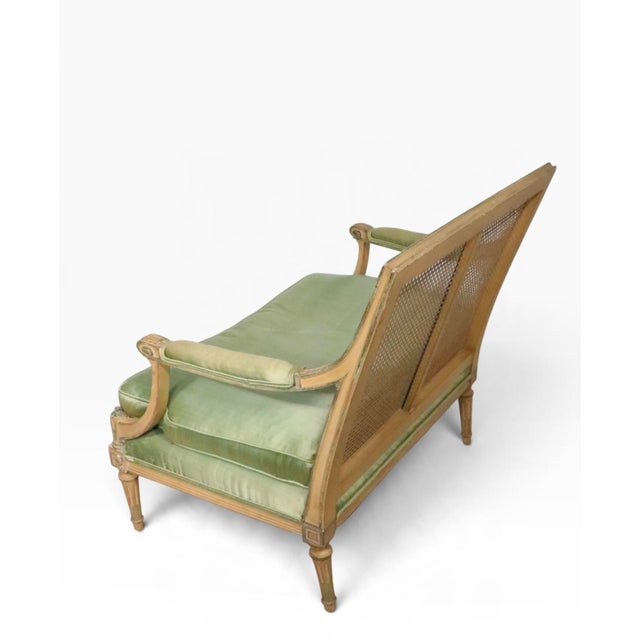 Vintage French Style Caned Back Settee For Sale - Image 14 of 15