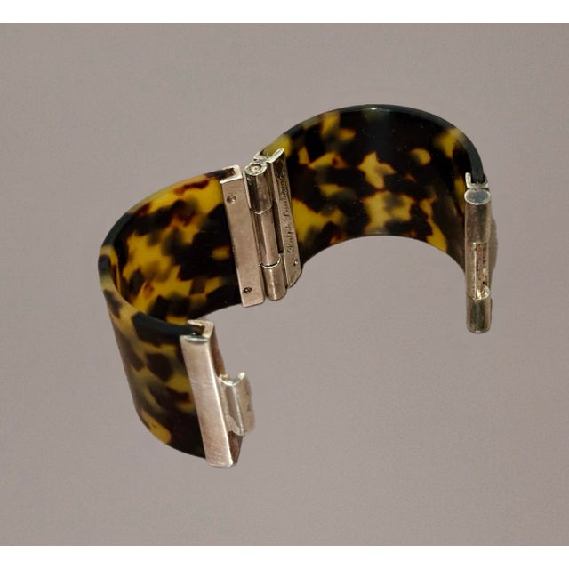 Ralph Lauren Ralph Lauren Faux Tortoise and Silver Cuff For Sale - Image 4 of 7