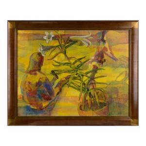"Easter Lily & Spring Dancers" - Vintage Figurative Floral Abstract by Patricia Gren Hayes