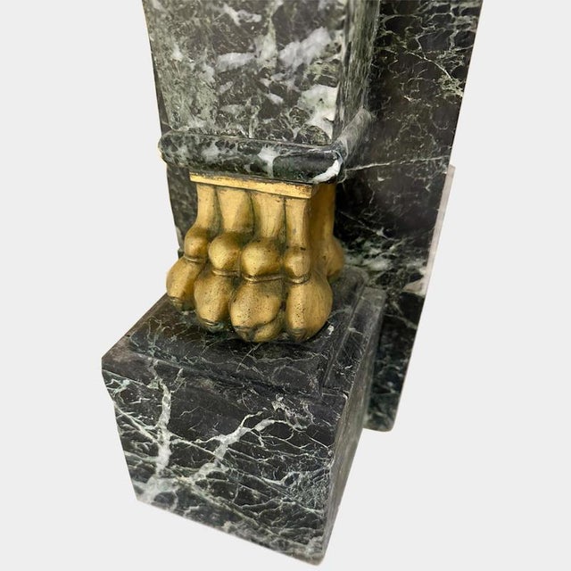 French Empire Egyptian Revival Marble and Ormolu Fireplace Mantel, 1820 For Sale - Image 4 of 11