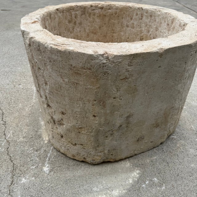 Early 20th Century Antique Limestone Trough 51626i 24" Dia For Sale - Image 5 of 8