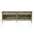 Modern American Drew Corsica Painted Gray Console Credenza Glass Doors Coastal For Sale