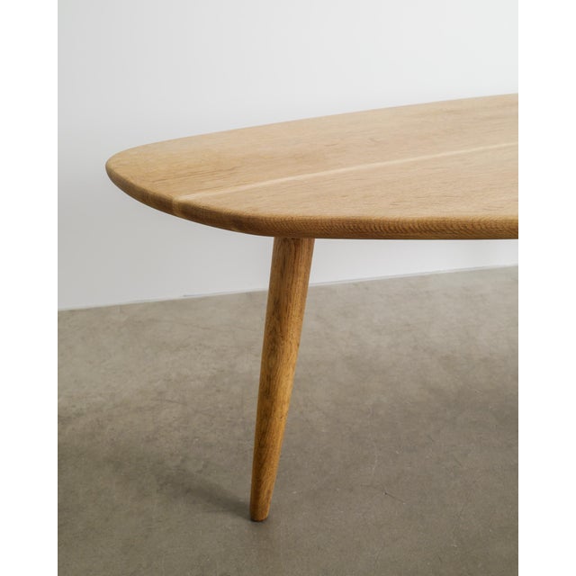 Danish Sculptural Free-Form Wooden Oak Coffee Table, 1960s For Sale - Image 3 of 7
