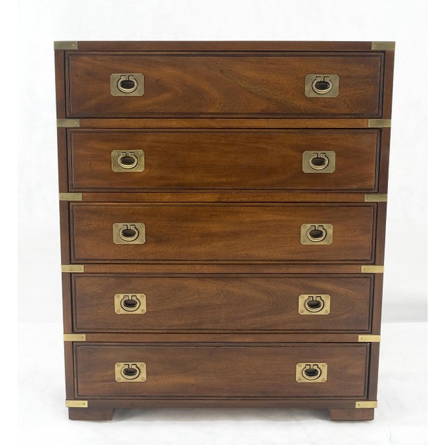 Thomasville Fine Shallow Low Profile 5 Drawer 34" High Chest Dresser Console For Sale - Image 12 of 17