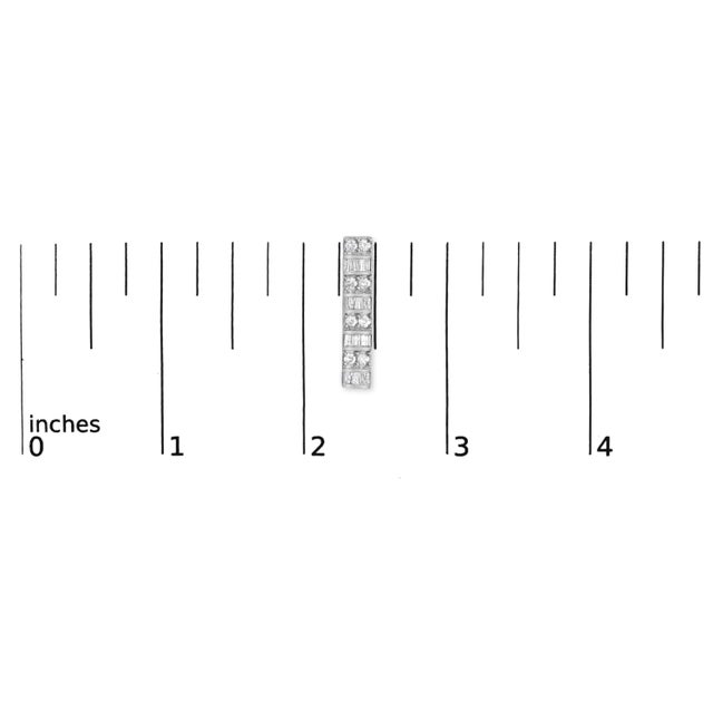 14K White Gold 1 1/3 Cttw Alternating Round And Baguette Diamond Drop Earrings (H-I Color, SI2-I1 Clarity) For Sale In New York - Image 6 of 6
