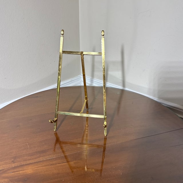 1970s Mid-Century Modern Miniature Brass Easel For Sale - Image 4 of 7