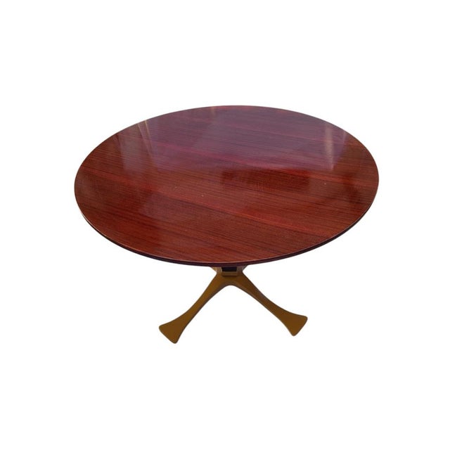 Mid-Century Modern Wood and Brass Table attributed to Fulvio Brembilla for RB Design, 1950s For Sale - Image 3 of 9