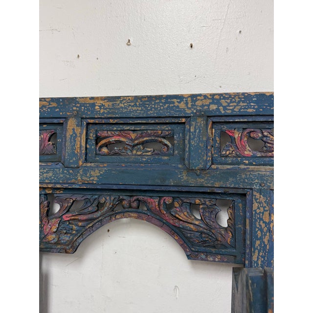 Wood Indonesian Carved Wood Window Wall Decor For Sale - Image 7 of 12