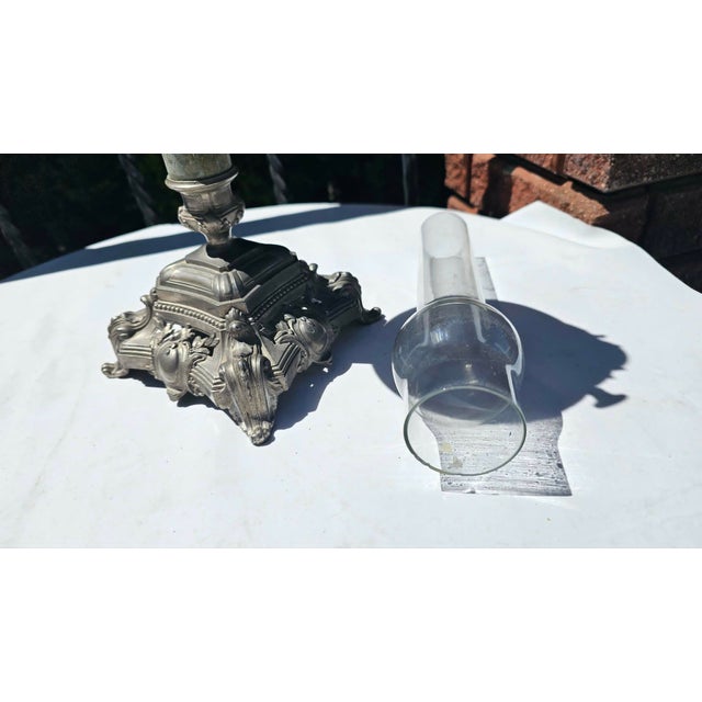 Glass Antique Oil Lamp from L.R.Apollon, 1800s For Sale - Image 7 of 11