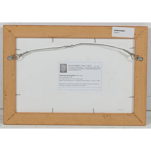 American 1906 Drawing of a Horse's Head by Homer Calvin Davenport For Sale - Image 3 of 3
