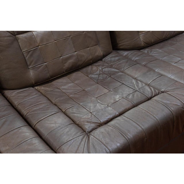 Mid-Century Modern Vintage 1960s Percival Lafer Mp145 Modular Brown Leather 3pc Sectional Sofa For Sale - Image 3 of 8