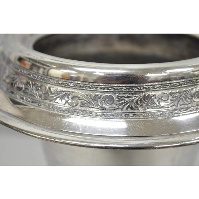 Early 20th Century Antique Pairpoint Victorian Silver Plated Fluted Brides Flower Basket Vase For Sale - Image 5 of 15