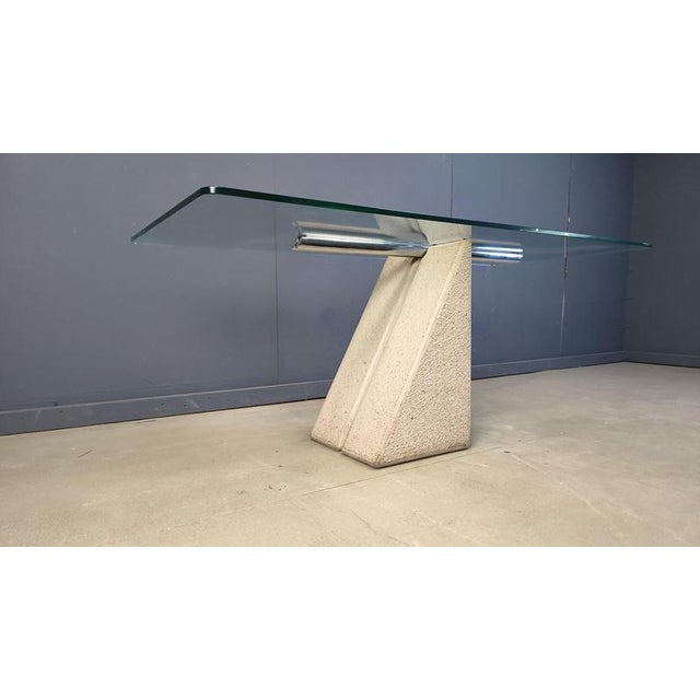 Brutalist Concrete Dining Table by Giovanni Offredi for Saporiti, 1970s For Sale - Image 3 of 13