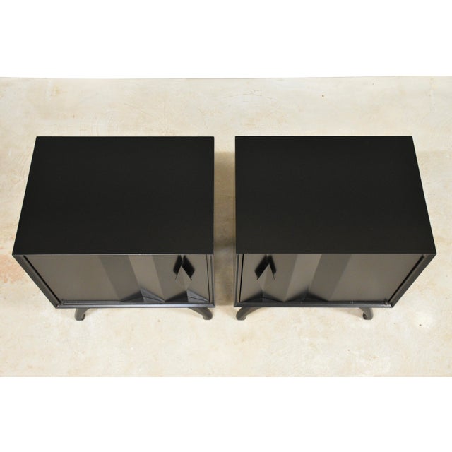 1960s Black Lacquer Nightstands - A Pair For Sale In Boston - Image 6 of 11