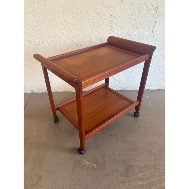 1970s Vintage 1970s Danish Modern Teak Bar Cart For Sale - Image 5 of 10