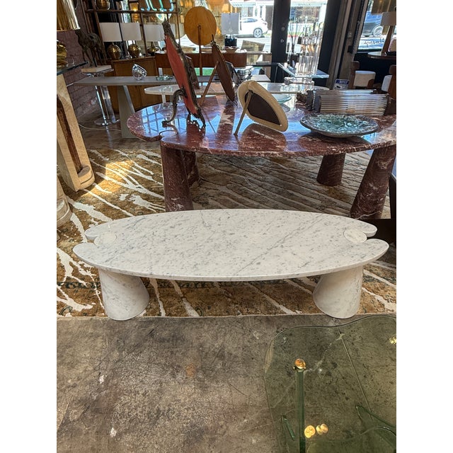 White Angelo Mangiarotti “Eros” White Marble Coffee Table, Italy, 1970s For Sale - Image 8 of 10