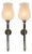 Vintage French Wall Sconces in Gunmetal and Gilt Bronze from Maison Jansen, 1970s, Set of 2 For Sale